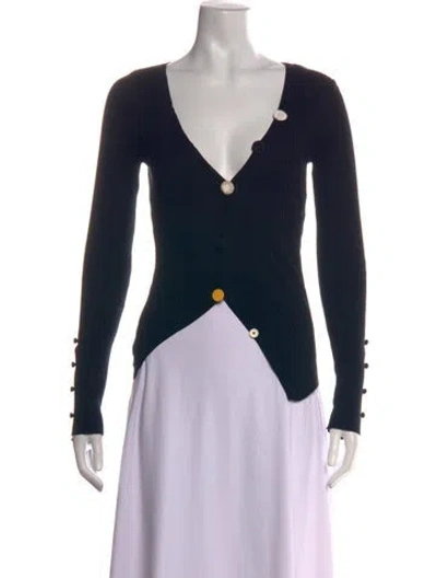 Pre-owned Jacquemus V-neck Sweater In Black