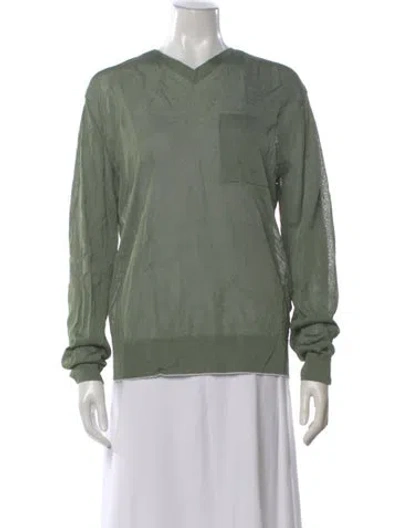 Pre-owned Jacquemus V-neck Sweater In Green
