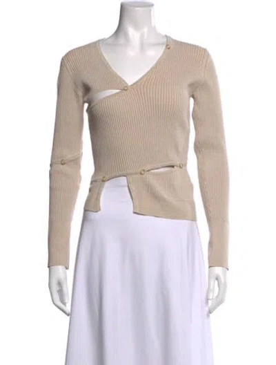 Pre-owned Jacquemus V-neck Sweater In Neutral