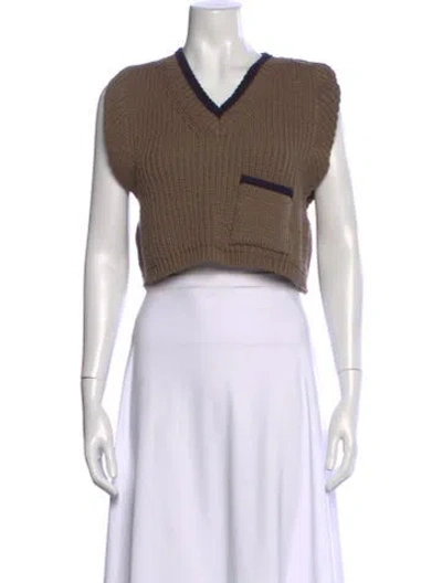 Pre-owned Jacquemus V-neck Sweater In Neutral