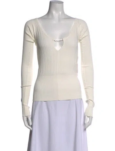 Pre-owned Jacquemus V-neck Sweater In Neutral