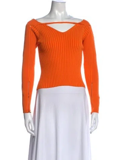 Pre-owned Jacquemus V-neck Sweater In Orange
