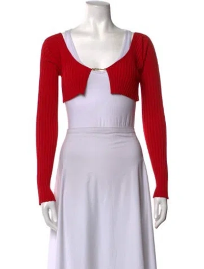 Pre-owned Jacquemus V-neck Sweater In Red