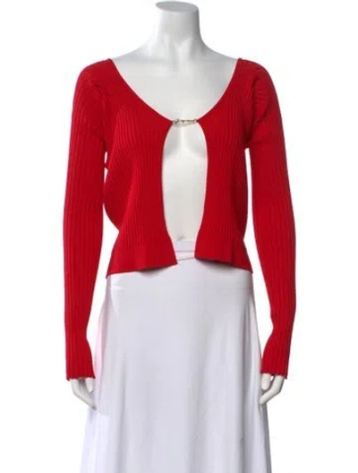 Pre-owned Jacquemus V-neck Sweater W/ Tags In Red