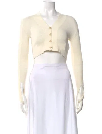 Pre-owned Jacquemus V-neck Sweater In White