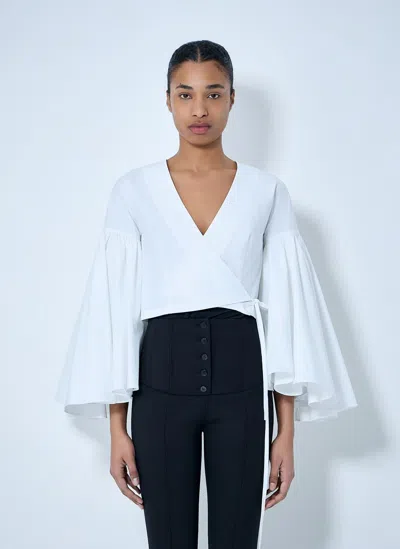 Jacquemus V-neck Wrap Blouse In White
