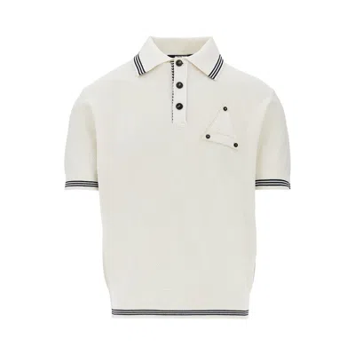 Jacquemus Voilier Waffe-knit Silk And Cotton Polo Shirt In White