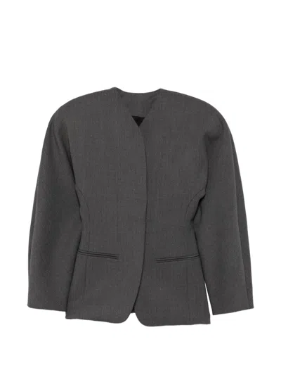 Jacquemus Voluminous Grey Jacket With Tailored Silhouette And Minimalist Design In Gray