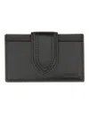 Jacquemus 'le Porte-cartes Bambino' Black Card Holder With Magnetic Closure In Black