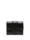 Jacquemus Le Compact Bambino Leather Wallet In Black