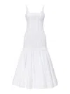 Jacquemus Agave Flared Midi Dress With Square Neckline In White