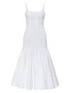 Jacquemus Agave Flared Midi Dress With Square Neckline In White