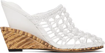 Jacquemus Les Doubles Snake-print Tresses Wedge Mules In White
