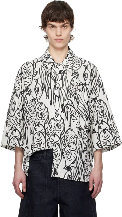 JACQUEMUS WHITE & BLACK LA CROISIÈRE 'THE ALOE' SHIRT
