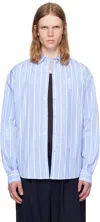 Jacquemus White & Blue La Casa 'the Simon' Shirt In Blue