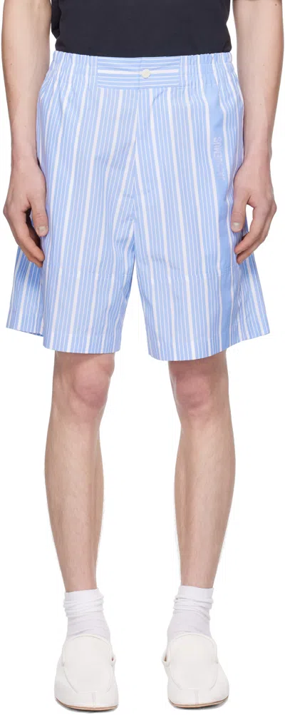 JACQUEMUS WHITE & BLUE LA CROISIÈRE 'THE ALOE' SHORTS