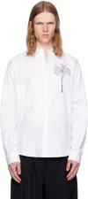 Jacquemus Simon Palm Tree Print Shirt In White