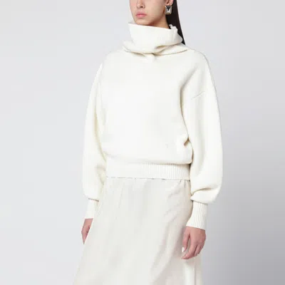 JACQUEMUS JACQUEMUS | WHITE BALLOON-SLEEVE SWEATER