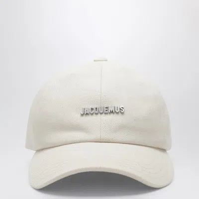 Jacquemus White Baseball Cap With Logo
