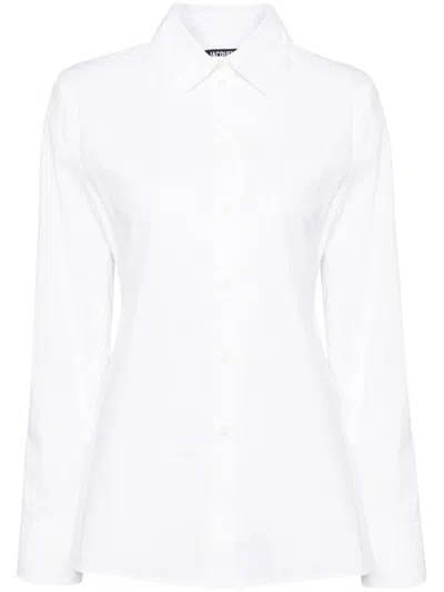 Jacquemus White Blouse With Cut-out Detail And Adjustable Waistband