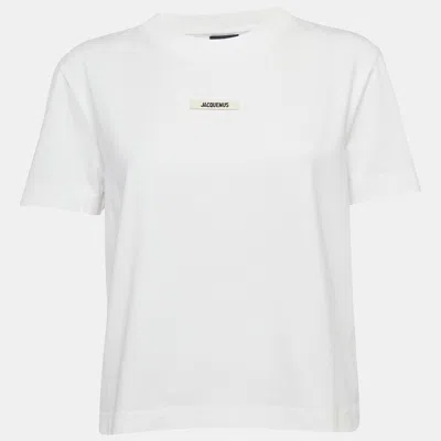 Pre-owned Jacquemus White Cotton Crew Neck Gros Grain T-shirt Xxl