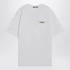 Jacquemus 'le T-shirt Gros Grain' White T-shirt With Logo Patch On The Front