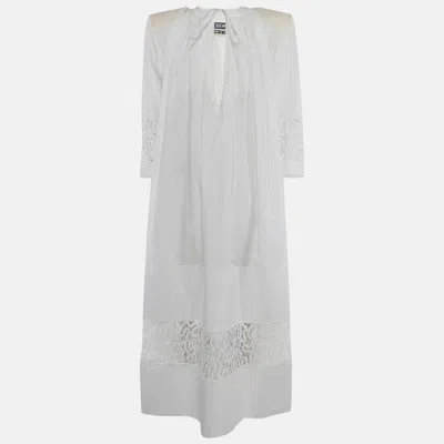 Pre-owned Jacquemus White Cotton Les Santons De Provence Maman Maxi Dress S