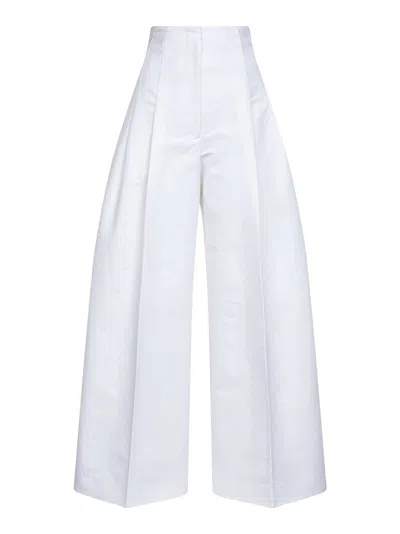 Jacquemus Women White Cotton Poplin Souro Trousers