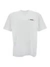 Jacquemus White Crewneck T-shirt With Logo Detail In Cotton Man