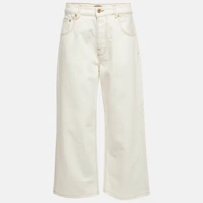 Pre-owned Jacquemus White Denim Wide Leg Le De-nîmes Jeans S/waist 30"