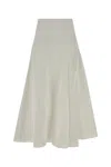 Jacquemus White Flared Maxi Skirt. In Neutral