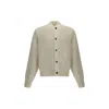 Jacquemus Soft Knit Cardigan Embroidered Detail In Gray