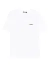 Jacquemus 'le T-shirt Gros Grain' White T-shirt With Logo Patch On The Front