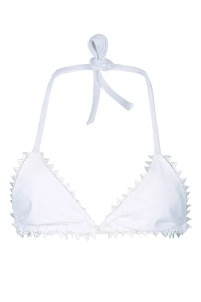 Jacquemus White Halter Neck Triangle Bikini Top