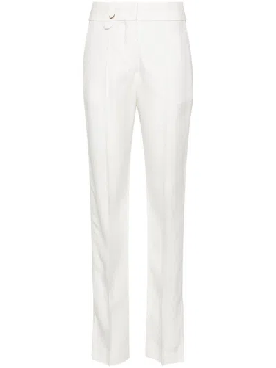 JACQUEMUS WHITE HIGH-WAISTED TAILORED PANTS FOR WOMEN