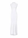 Jacquemus Women White Jersey Crepe The Alba Long Dress In White