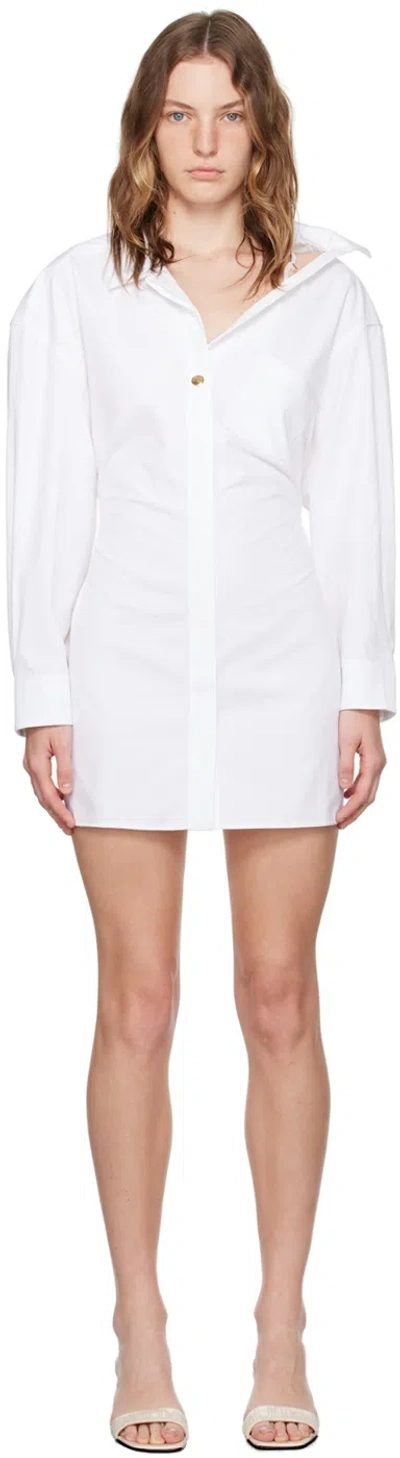 JACQUEMUS WHITE LA CASA 'LA MINI ROBE CHEMISE' MINIDRESS