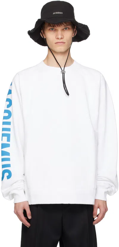 Jacquemus Logo Printed Crewneck Sweatshirt In White