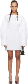 Jacquemus La Casaco Long Sleeve Cotton Shirtdress In 100 White