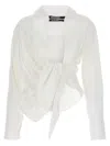 Jacquemus La Chemise Bahia Knotted Cotton Shirt In White