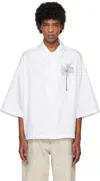 Jacquemus White Shirt With Front And Back Print In Cotton Man In 2cm Palm Tree White