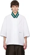Jacquemus La Chemise Baseball White Shirt With Embroidered Logo On The Front In Cotton Man In 100 White