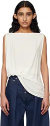 Jacquemus Le Haut Peplo White Top With Square Neck And Cut-out On The Side In Viscose Blend Woman In 100 White