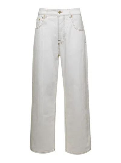 Jacquemus White La De Nîmes Organic Cotton Jeans - Women's - Organic Cotton In C Off White Tabac