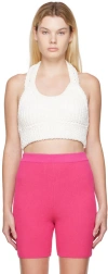 Jacquemus Cropped Knitted Top In 100 White