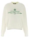 Jacquemus White Sweater With Logo Embroidered On The Front And Short Design In Cotton Woman In White