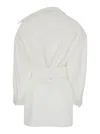 JACQUEMUS JACQUEMUS WHITE LA MINI ROBE CHEMISE SHIRT DRESS IN COTTON WOMAN