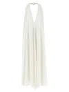 Jacquemus Norma Plunging Halter Backless Gown In White