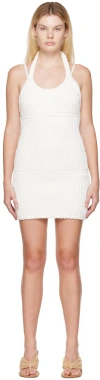 Jacquemus Nuvola Ribbed-knit Halterneck Mini Dress In 100 White