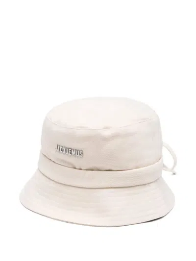 Jacquemus White Le Bob Gadjo Solid Bucket Hat In Neutral